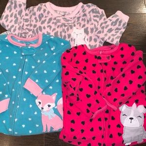 Bundle Carter’s Girl’s Fleece Footed Pj’s